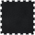Interlock Rubber Gym Floor Tile 8mm x 19.5in x 19.5in Black