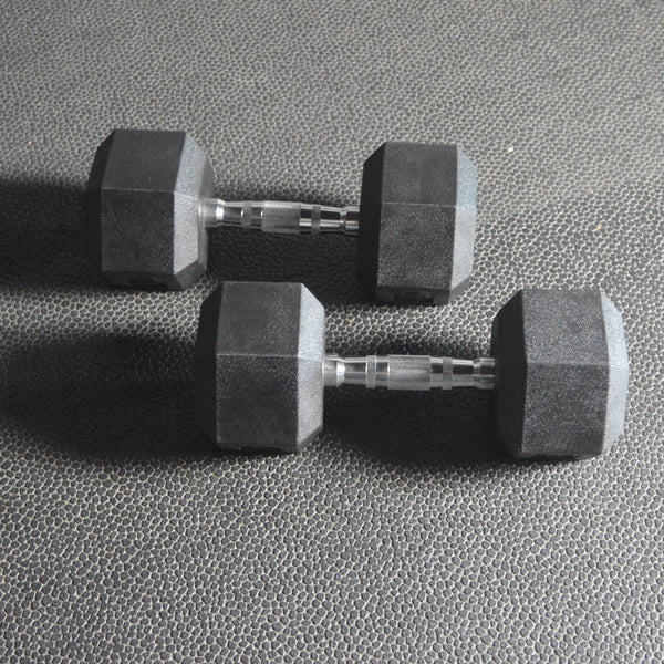 thumbnail image 2 of Signature Fitness Rubber Encased Hex Dumbbell Multiple Sizes 20/mo 2 of 12